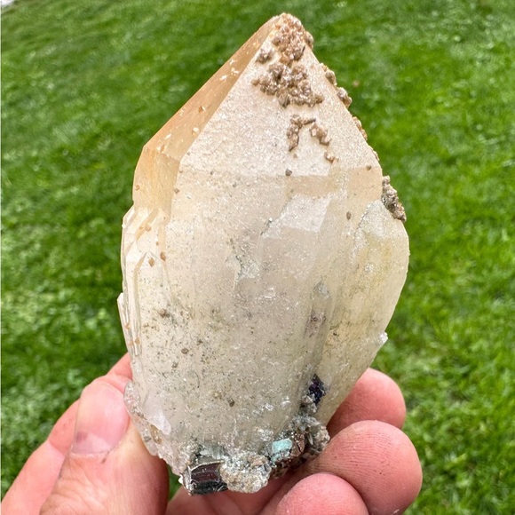 .37 lb approx Quartz w/ Dolomite and Pyrite Cover Djurkovo mine, Laki, Bulgaria - Picture 3 of 7